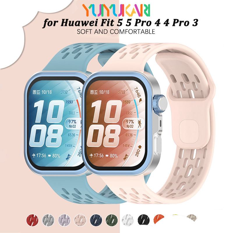 สายยางกีฬา for Huawei Watch Fit 5 4 3 / 5 Pro / 4 Pro สายรัดข้อมือซิลิโคนอ่อนนุ่มสำหรับสายนาฬิกาสมาร์ท Huawei Fit 3