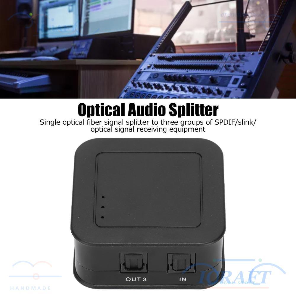 ICRAFT Optical Fiber Audio Splitter, รองรับ Dolby‐AC3/DTS/LPM 2.0 สําหรับ US Plug Digital SPDIF Audi
