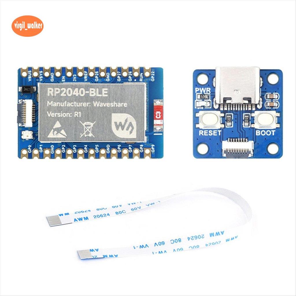 RP2040-BLE Microcontroller Development Board + บอร์ดอะแดปเตอร์ Blue PCB Dual-Mode BT 5.1 FPC 8PIN พอ