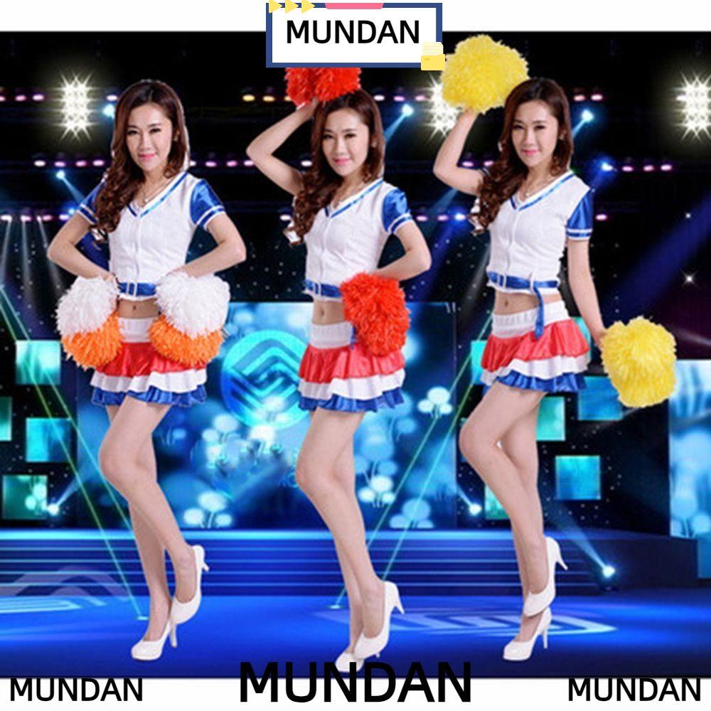 MUNDAN 1 คู่เชียร์ลีดเดอร์ปอมปอม 9 สีการแข่งขันชุดดอกไม้เครื่องแต่งกายคลับอุปกรณ์กีฬา