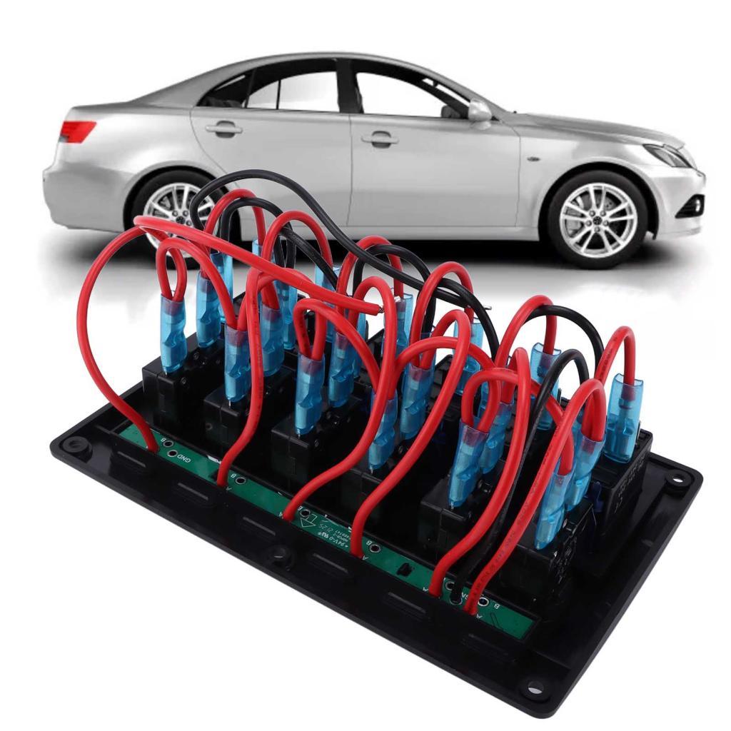 Ddhi CFTGIW 6‐Gang Rocker แผงสวิตช์ 12V 24V IP65 สําหรับเรือ 6-Gang Toggle SUV รถบรรทุกและรถจักรยานย