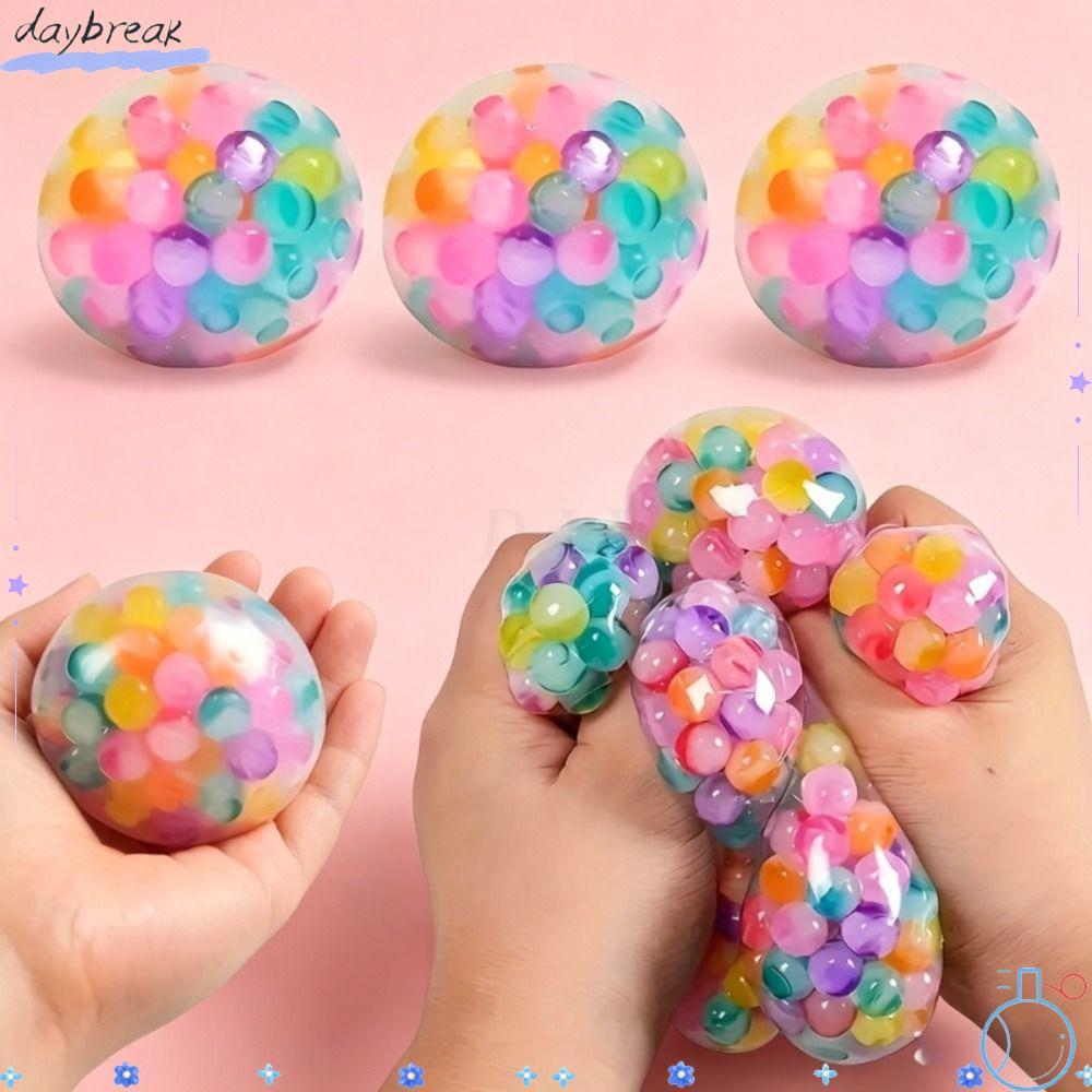 DAYBREAK Squishy Stress Ball, TPR Soft Rainbow Bead Stress Ball, Squishy Pinch Ball เด็กผู้ใหญ่