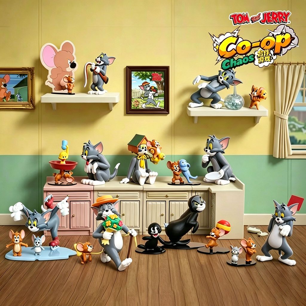Cat และ JERRY TOM และ JERRY Cooperation เกม Mystery Box อินเทรนด์เล่นรูปเครื่องประดับของขวัญ