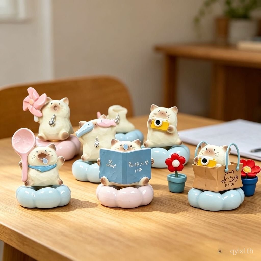 Cat pal Little Companion Daily Resin หมุนกล่องปริศนาเครื่องประดับ,เดสก์ท็อปตกแต่งของขวัญวันหยุด