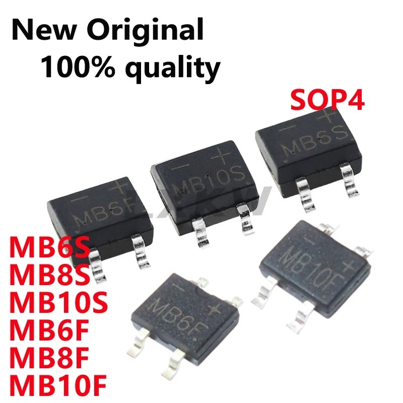5PCS MB6S MB8S MB10S MB6F MB8F MB10F SOP4 Rectifier สะพานกองในสต็อกขายส่ง