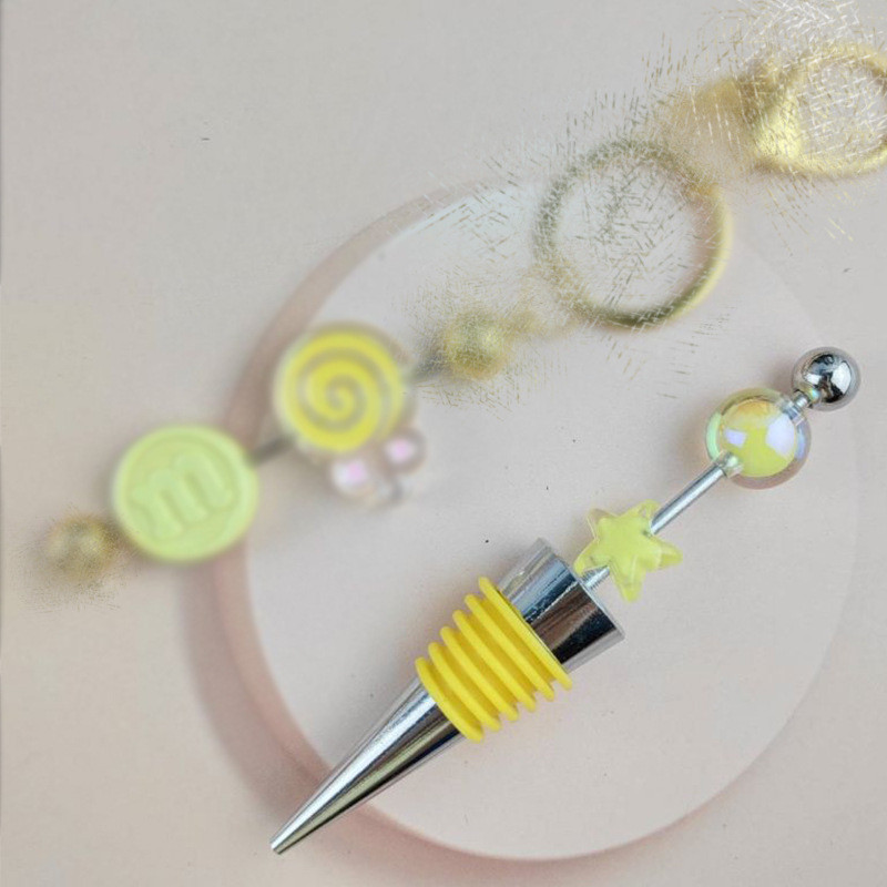 ลูกปัด Red Wine Stopper DIY Beaded Wine Bottle Stopper จุกขวดซิลิโคนงานแต่งงานไวน์แดงแชมเปญ Stopper 