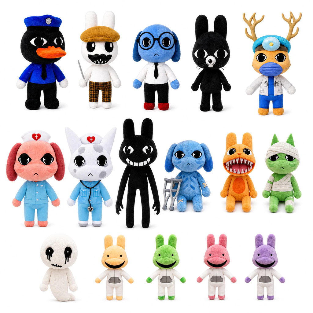 โรงพยาบาลสัตว์‌ Anomaly Plush Super Soft Shopkeeper พยาบาล Roblox Ren Intern กระต่ายเลขานุการยัดไส้ของเล่น Dr. ฮาร์โลว์ ตุ๊กตาสําหรับเด็กผู้หญิงเกมแฟนเด็กของขวัญ