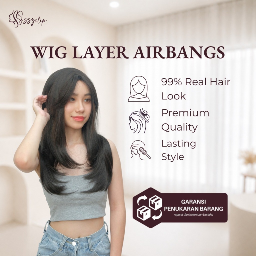AIR BANGS LAYER WIG – WIG ชั้นยาว 55 ซม. | SSYCLIP ต่อผมระดับพรีเมียม