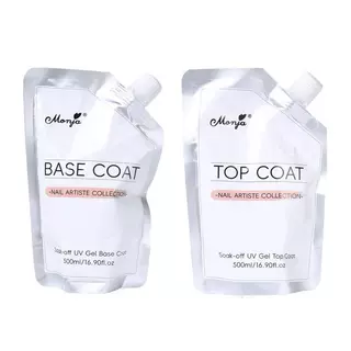 MONJA- Top Coat / Base Coat ท็อปแบบเติม เบสเติม 50ml/100ml ติดทน ไม่หลุดง่าย สำหรับร้านทำเล็บ คุ้มค่า