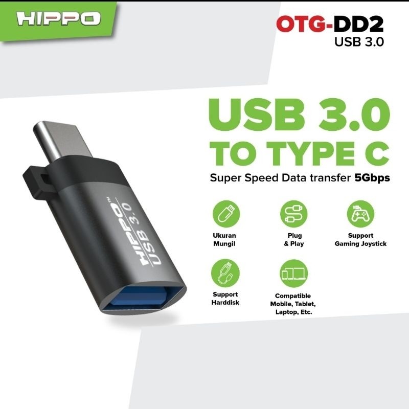 [ ACCHP2 ]- [ OTG METAL TYPE-C HIPPO]- Hippo OTG USB เป็น Type-C / Hippo OTG เป็นขั้วต่อ Type-C META