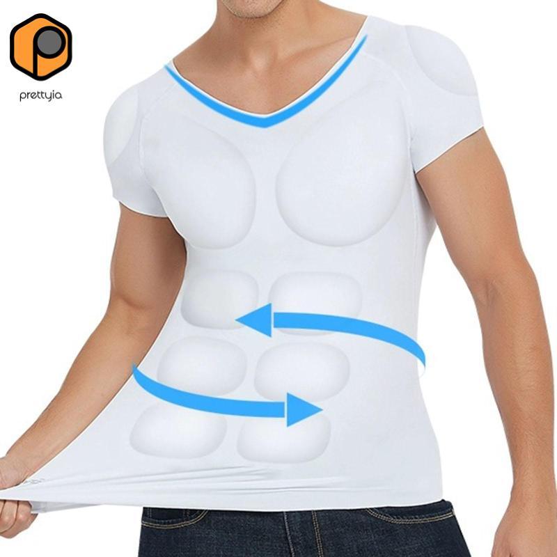 Prettyia เบาะกล้ามเนื้อเสื้อสําหรับชาย As A ปลอม Chest Shaper Bodybuilder เครื่องแต่งกายและเสื้อไหล่ที่มองไม่เห็นทําจากไนลอนนุ่มสําหรับงานแต่งงาน G — صورة 3