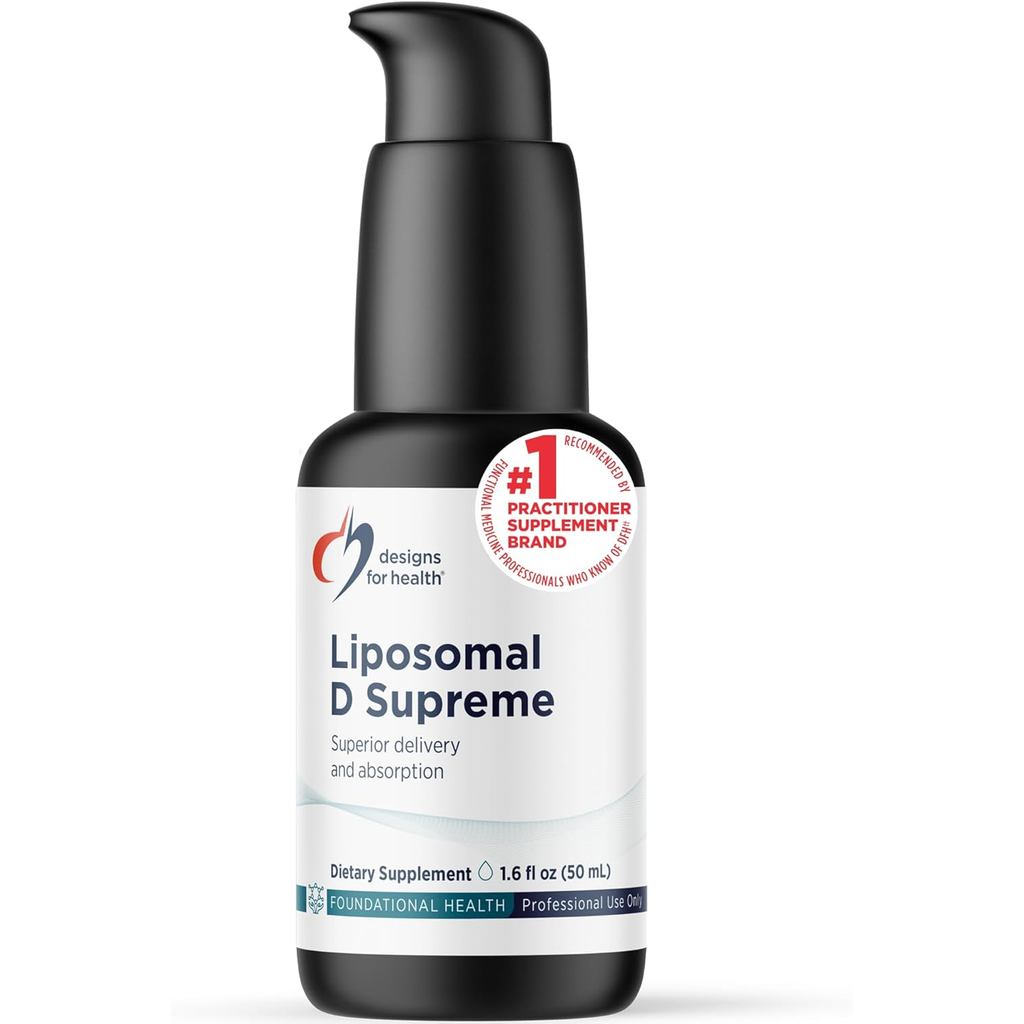 Designs for Health Liposomal D Supreme Vitamin D Liquid - 2500 IU Vitamin D3 + Vitamin K (K1 + K2) -