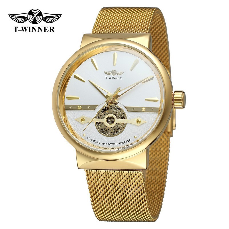T-winner Winner 162 Business Mens Automatic Mechanical Watch Tourbillon Mens Fashion Mechanical Watc