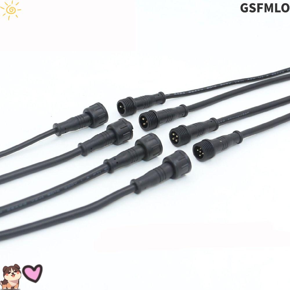 GSFMLO 2Pin 3Pin 4Pin แจ็ค,สายสีดํา 2Pin 3Pin 4Pin ชายหญิง LED Connector, IP67 20 ซม.แถบไฟ LED