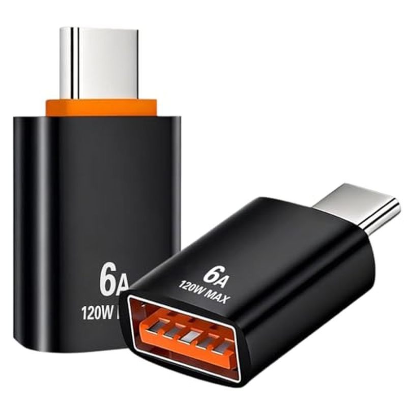 อะแดปเตอร์ USB C เป็น USB, ตัวแปลง USB 3.0 6A 120W OTG, อะแดปเตอร์ Type C ที่รองรับ Thunderbolt 3 ชา