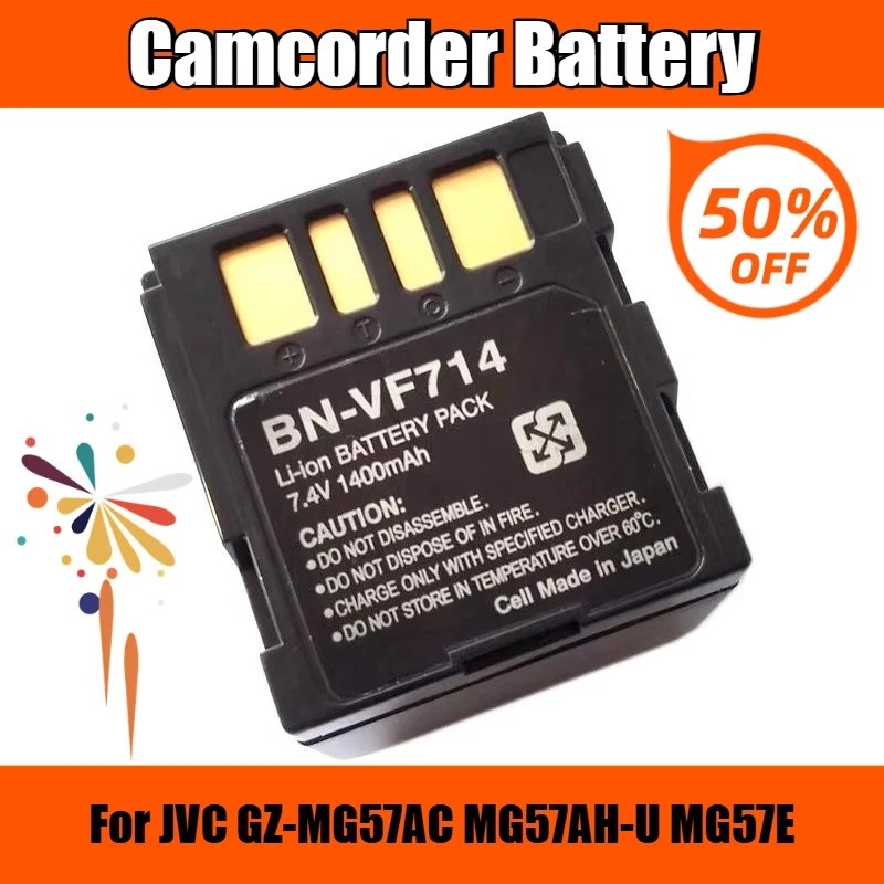 7.4V 1400mAh BN-VF714-BA แบตเตอรี่กล้องสําหรับ JVC GZ-MG57AC MG57AH-U MG57E