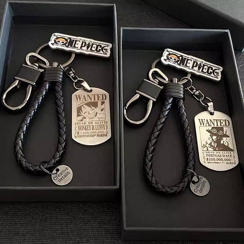 Keychain Luffy Zoro Ace Titanium Steel Wanted Order Anime Peripheral Car Key Pendant 7ts8