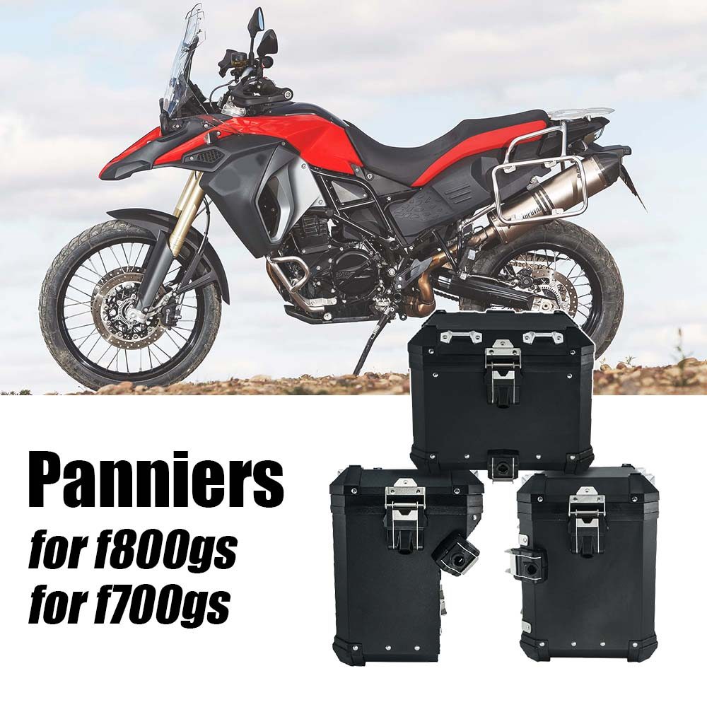 qสําหรับ BMW F800GS F700GS F800 F700 GS 2009-2017 รถจักรยานยนต์อลูมิเนียม Pannier Saddlebag กล่องด้า