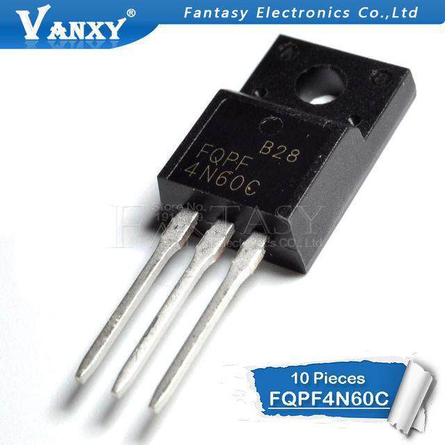 10pcs FQPF4N60C TO-220 4N60C 4N60 TO220 FQPF4N60 ใหม่ MOS FET ทรานซิสเตอร์
