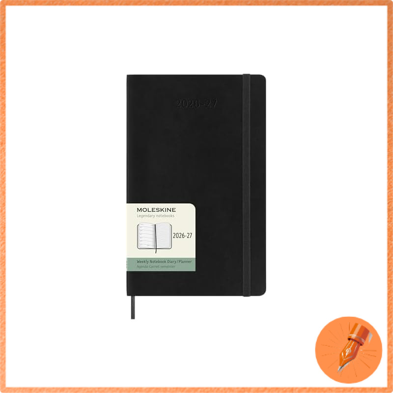 Moleskine Planner 2026 July Start 18 Months Weekly Diary Large Size (13cm W x 21cm H) Soft Cover Bla