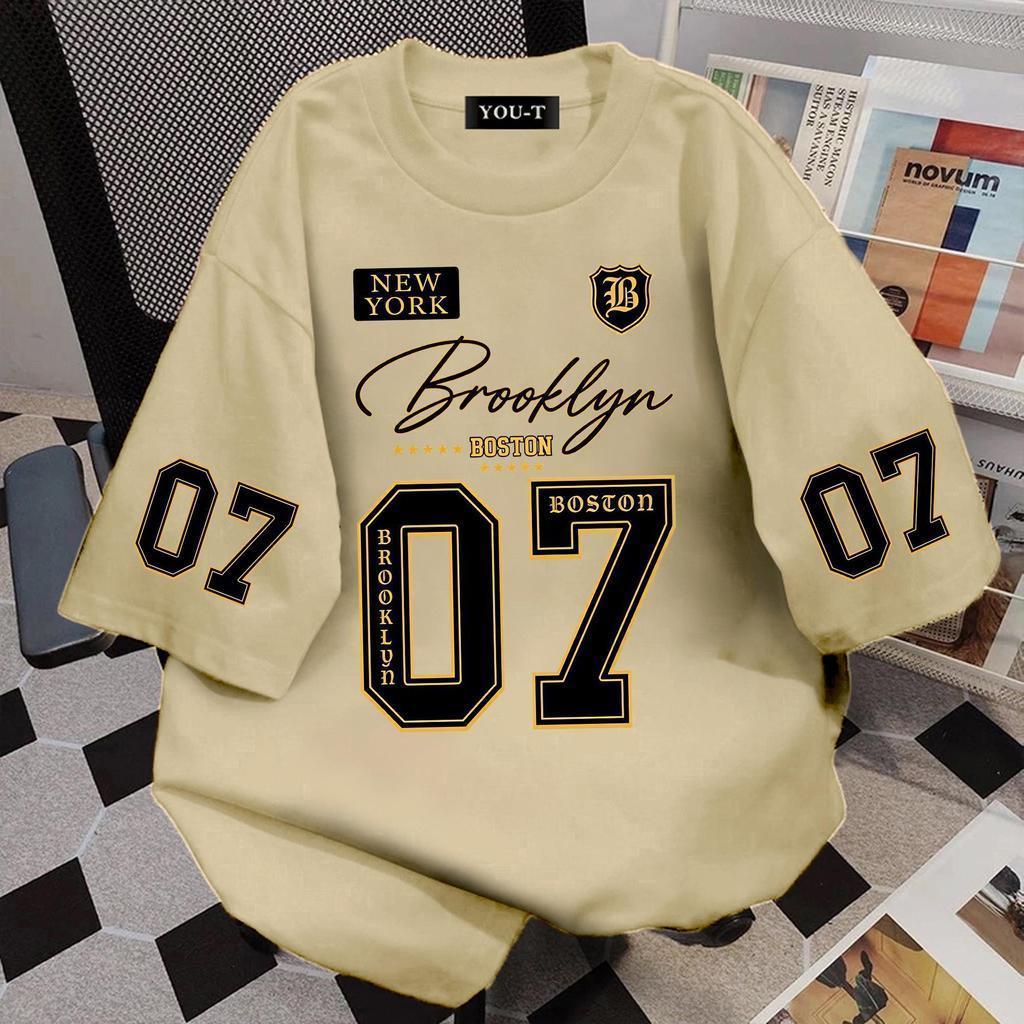 ChillTee เสื้อยืดผ้าคอตตอน “Brooklyn” ทรง Oversize คอกลม แขนสั้น ผ้านุ่มสบาย ใส่ได้ทุกวัน ฤดูร้อน ไซส์ S-3XL