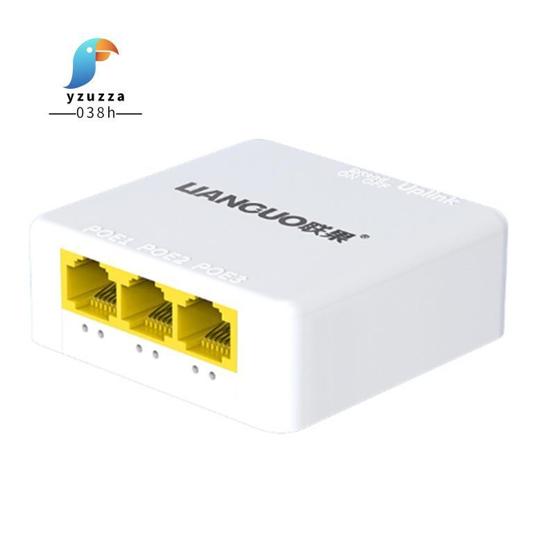 [ส่วนลด Y3Y]LIANGUO 4 พอร์ต Gigabit POE Extender 1000Mbps Network Switch Repeater IEEE802.3af/At Plu