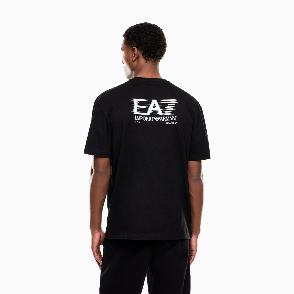 Armani/Armani EA7 เสื้อยืดคอกลมแขนสั้นผ้าฝ้ายสําหรับผู้ชายและผู้หญิงครึ่งแขนสไตล์ใหม่
