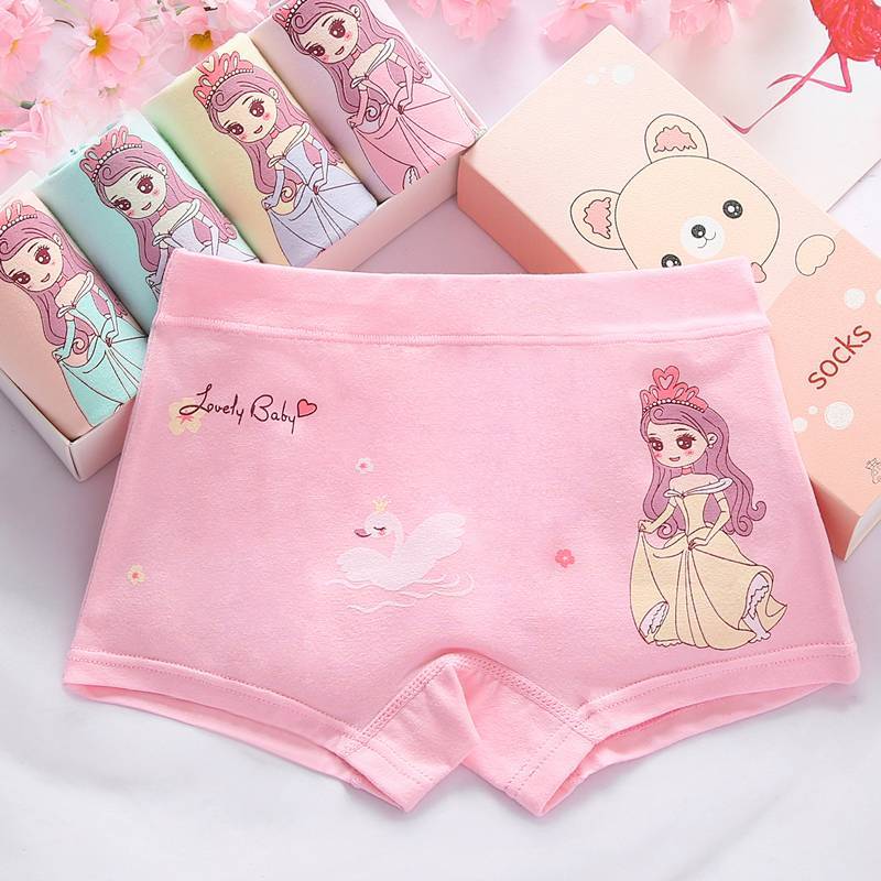 Children's Underwear Girls Underwear Pure Cotton Boxer Brief Class a Cartoon Girl Toddler Children T