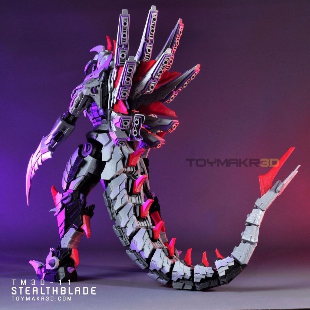 [คลังสินค้าพร้อม] 1: 1 Godzilla Printing Hidden Blade Mechanical Hidden Blade Hand-Made Blade Assemb