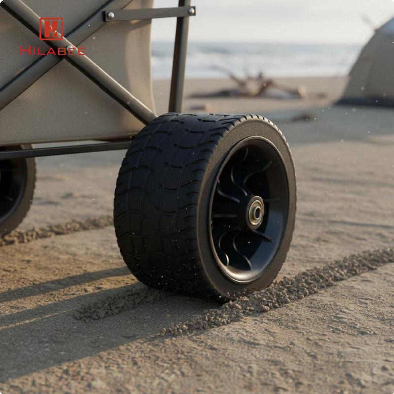 [UsusexaMY] Camping Cart Wheel ทนต่อการสึกหรอพับ Wagon Tyre Double 5IN Rubber 12-3