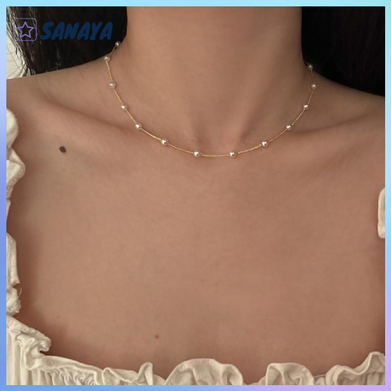 Dwi สร้อยคอลูกปัดไข่มุกหรูหราทันสมัยสำหรับผู้หญิง-ของขวัญเครื่องประดับแฟชั่น