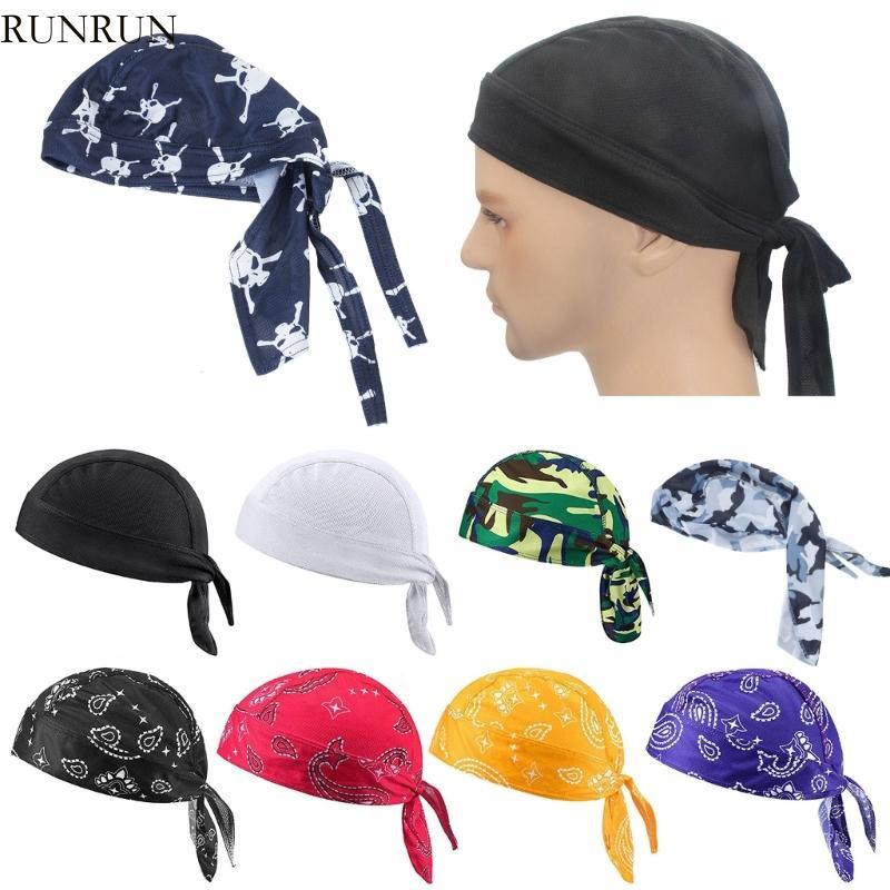 RUN Pirate Bandana Hat Slouchy Hat Turban Headband Hat Breathable Hiphop Headwear