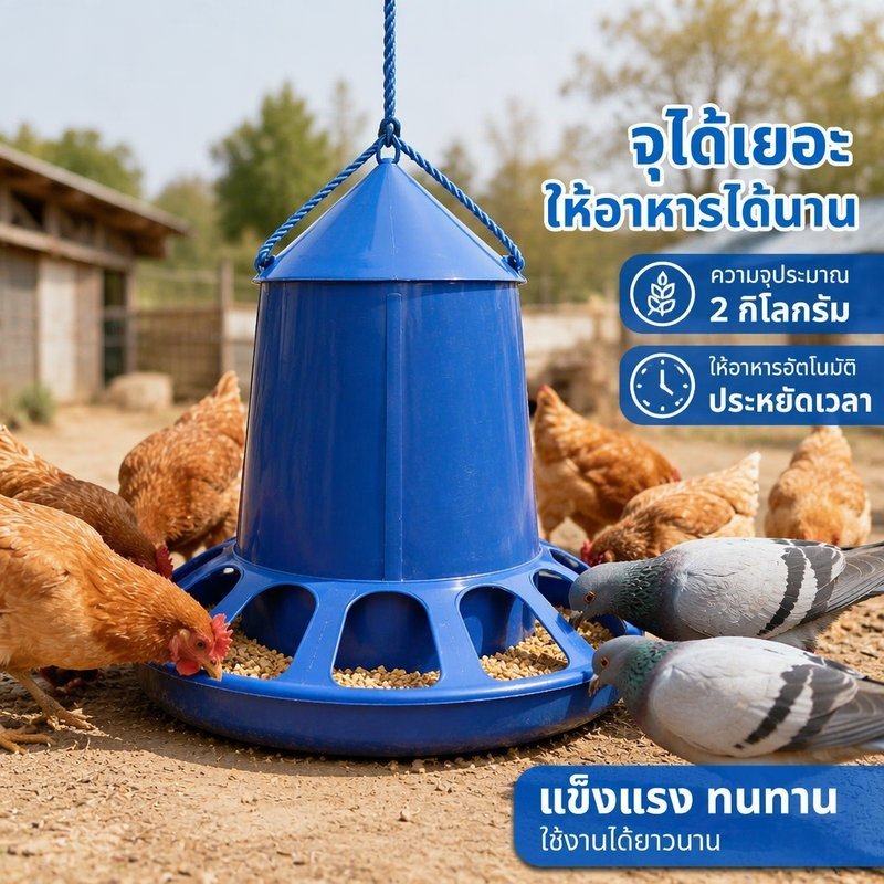 เครื่องป้อนไก่อัตโนมัติที่หกพลาสติกหนานกพิราบให้อาหารรางฟาร์มป้อนนก