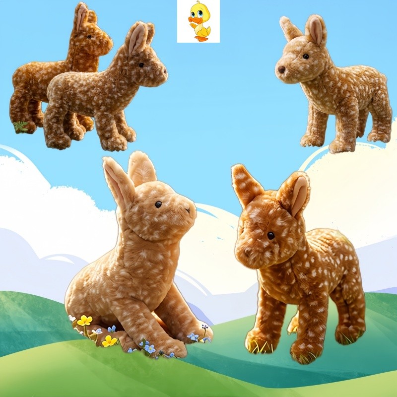 พลัส✨ในสต็อกในสต็อก✨จําลอง Sika Deer Plushie ของเล่นสนุก Sika กวางตุ๊กตาสัตว์ตุ๊กตานุ่มตกแต่งบ้านตุ๊