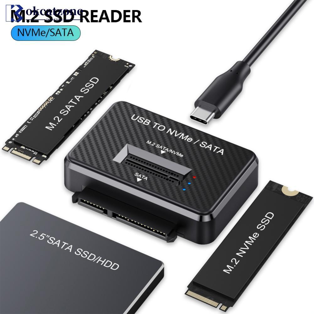 OKCATZONE M.2 SSD Reader NVMe SATA Dual Protocol USB 3.1 10Gbps ฐานเชื่อมต่อภายนอกรองรับ 2230 2242 2