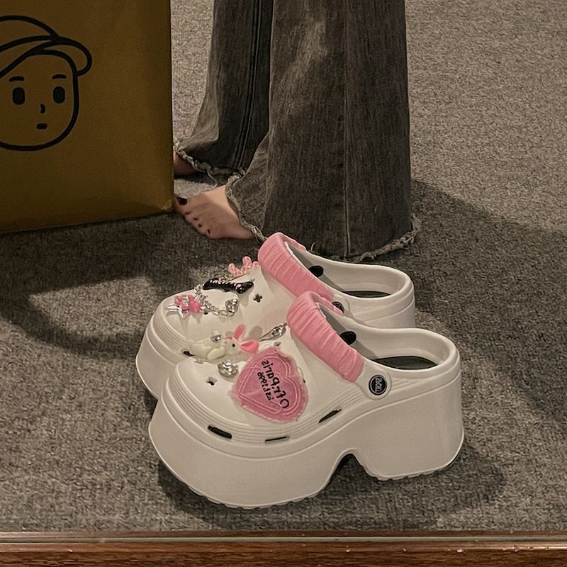 Sweet Love Platform Heel Platform Hole Shoes ผู้หญิง