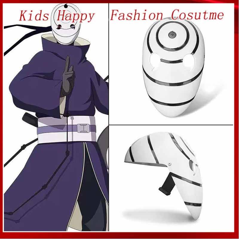 Uchiha Madara หน้ากากสีขาว Obito อะนิเมะคอสเพลย์เสื้อผ้า Ninja Prop อุปกรณ์เสริมหน้ากาก