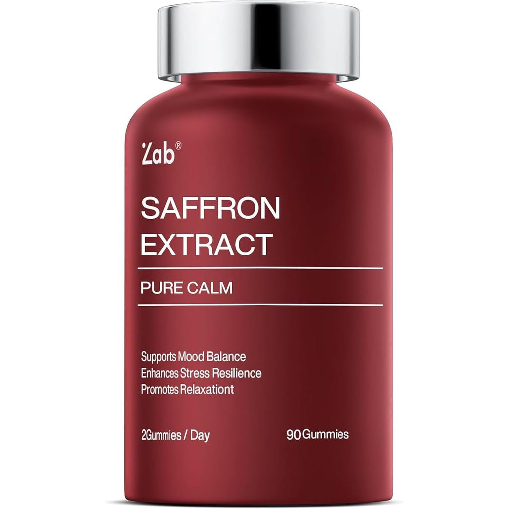 ZAB Saffron อาหารเสริม Gummies, Saffron & Rhodiola Rosea Extract อาหารเสริมปราศจากน้ําตาลพร้อมวิตามิ