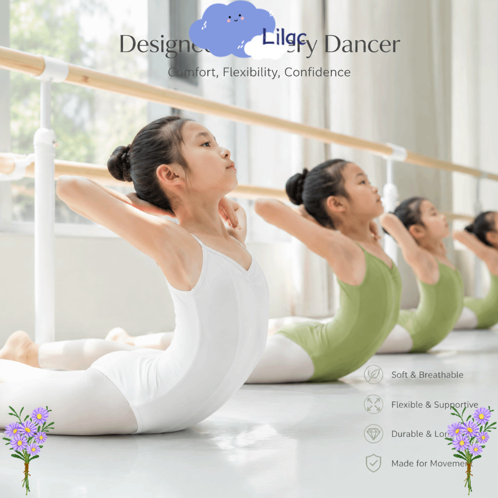 LILAC สาว Camisole Leotard,ผ้าฝ้ายบัลเล่ต์บอดี้สูท Leotard, Professional เครื่องแต่งกายเสื้อผ้ายืดสี