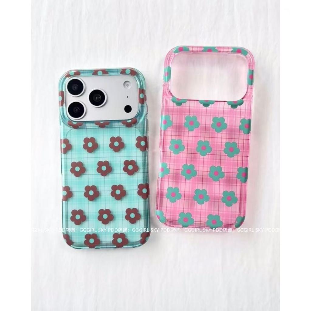 เคสโทรศัพท์เหมาะสําหรับiPhone 7 8 X XS XR XSMAX 11 12 13 14 15 16 17 Pro max Plus Airลายสก๊อตเต็มหน้าจอดอกไม้Shock-resistant Shock-proofป้องกันกรณีAll-Included Case RYBG