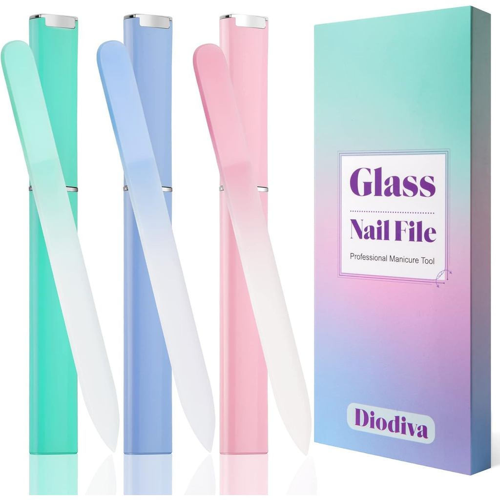 Glass nail file3Pieces，Christmas gifts for women，Unique Christmas Gift，Crystal nail with box，Engrave