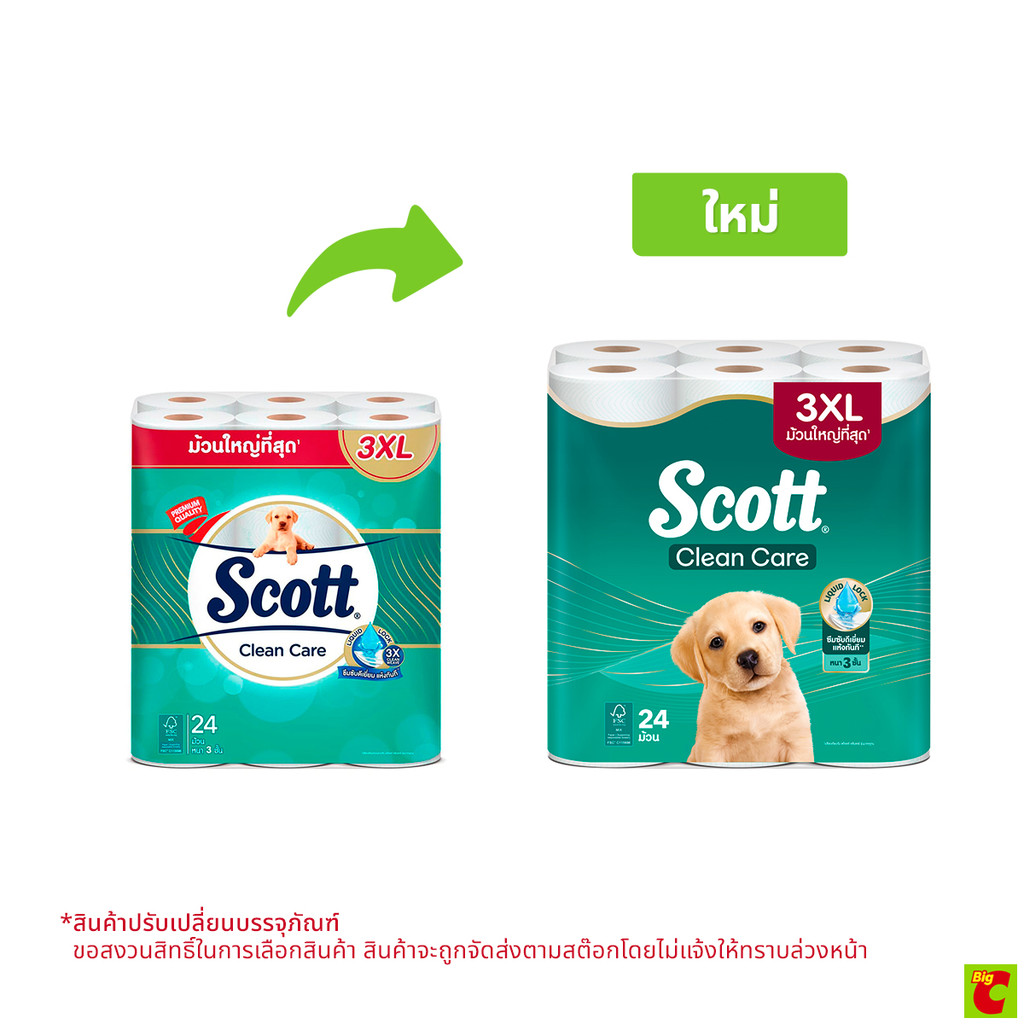 สก๊อตต์ คลีนแคร์ กระดาษชำระ ม้วนใหญ่ที่สุด 3XL แพ็ค 24