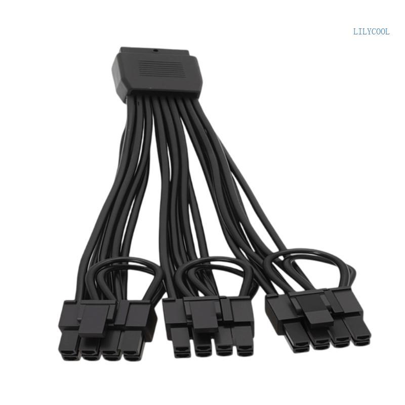 CH 12VHPWR GPU Power Cable 16 Pin to 3 x 8 Pin Video Card Power Cable 18AWG 17 5 cm for Desktop Towe