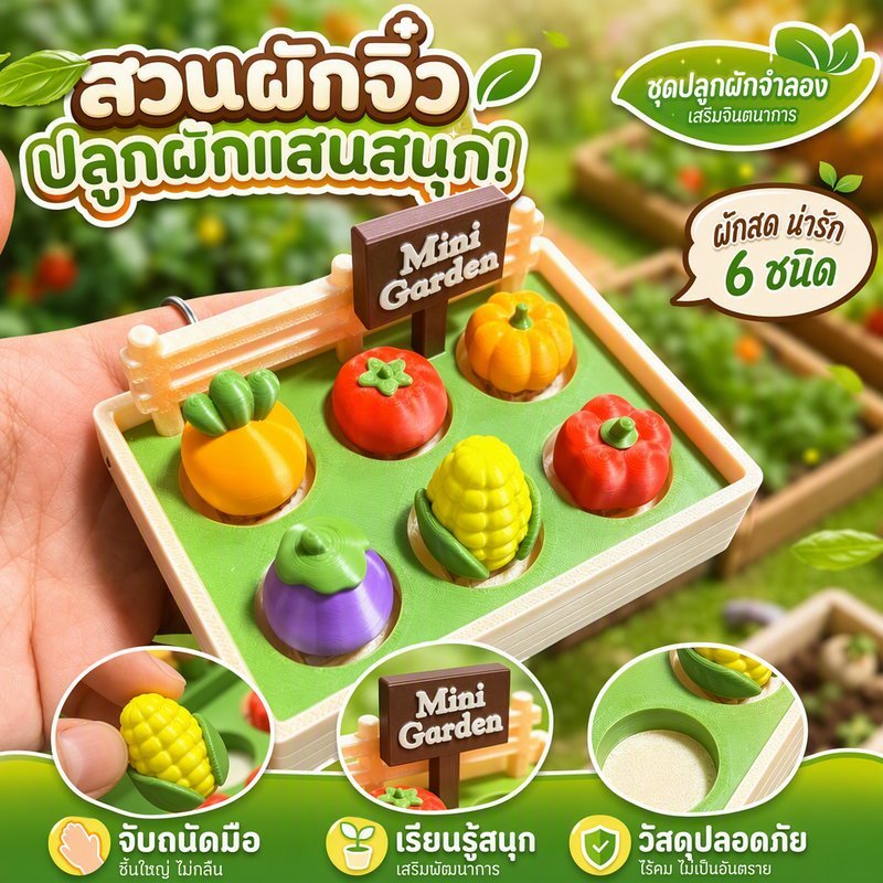Mini Garden Clicker คลิกเกอร์สวนผักสุดน่ารัก ของเล่นคลายเครียด กดเพลิน พกพาง่าย เหมาะเป็นของขวัญ