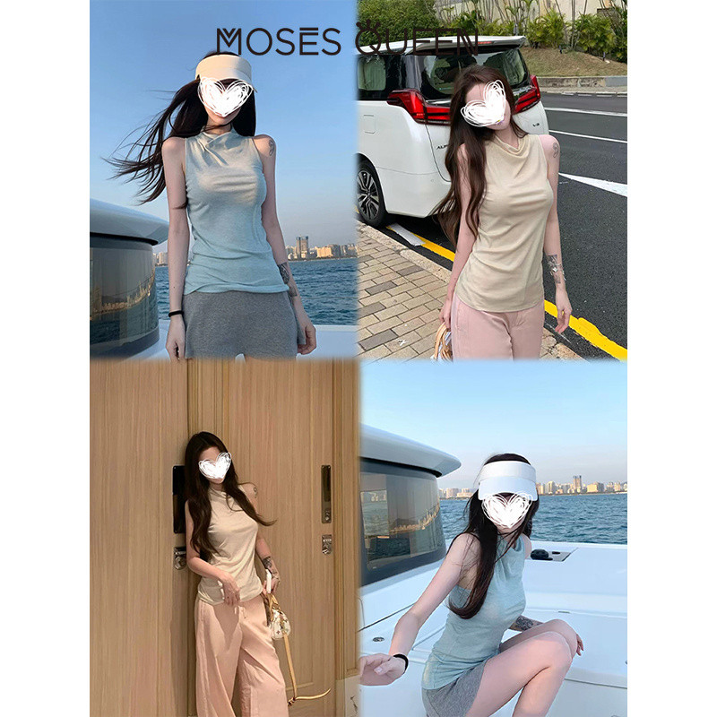 MOSESQUEEN صديري بنصف ياقة صيفي — صورة 6