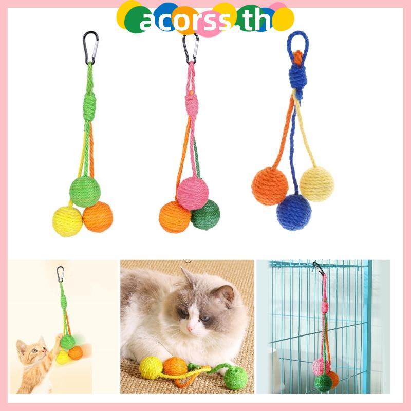 ACOR Cats Sisal Rope Sphere Toy สําหรับรอยขีดข่วนและออกกําลังกาย Teething Sphere Chew Toy