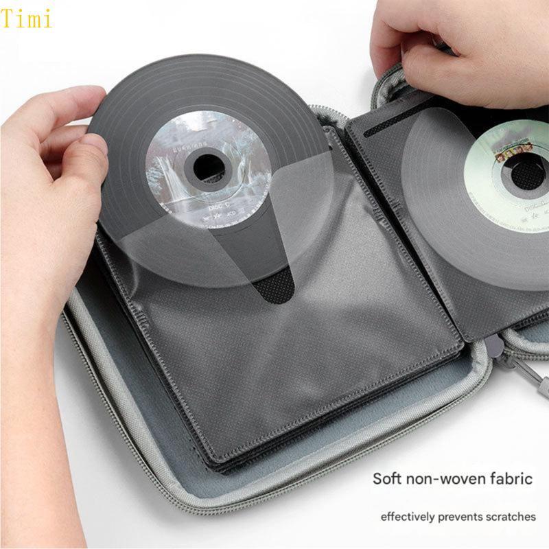 Timi CDs Blu Ray Storage Solution ถือ 32 แผ่นการออกแบบแบบพกพาสําหรับทุกวันในหลายการตั้งค่าถุงเก็บกรณ