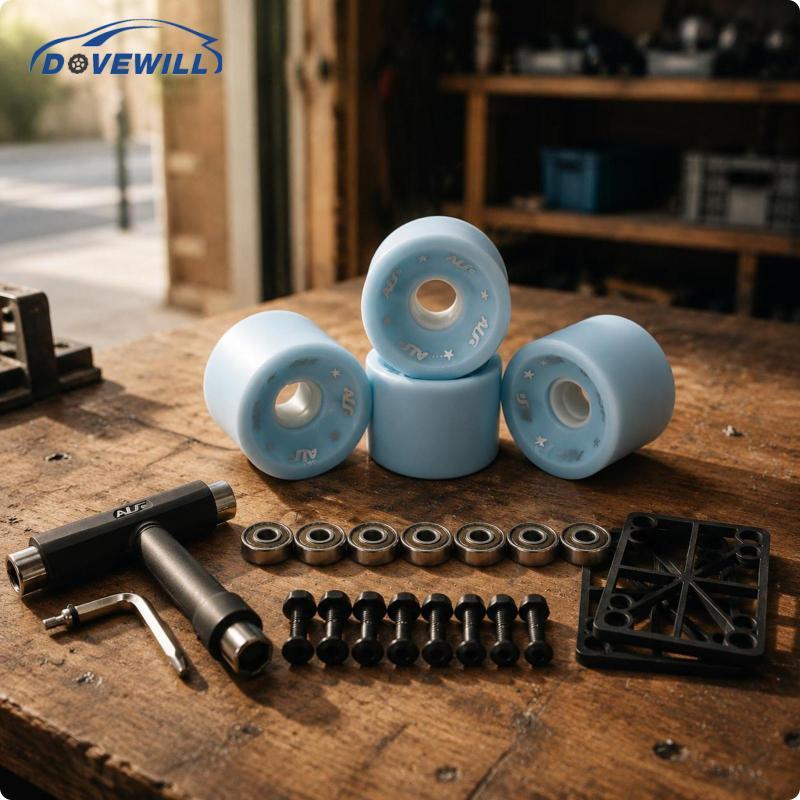 [Dovewill] Longboard Shock Absorption Longboard Kit Even Orange Street Wheel SET