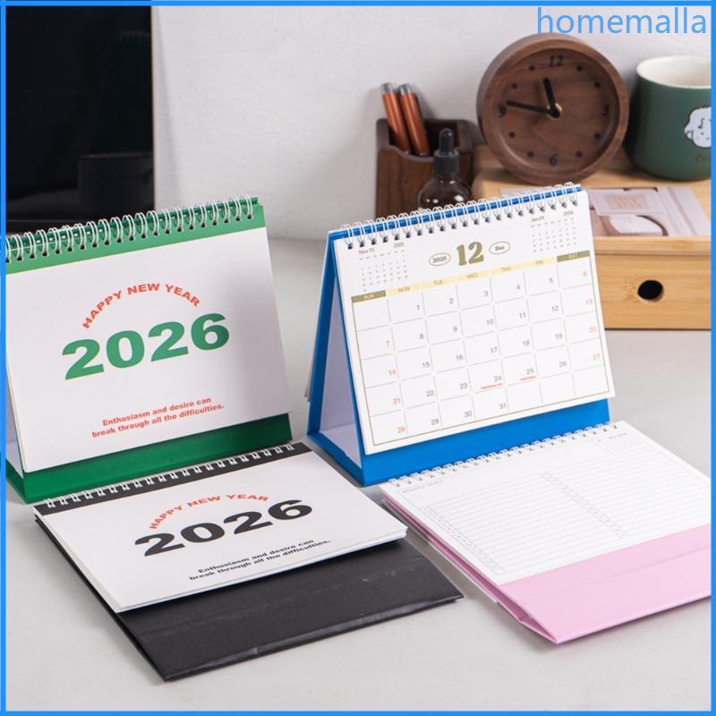 HO 2026 ปฏิทินตั้งโต๊ะรายเดือน 12 เดือนจาก Jan to Dec Twin-Coil Binding ปฏิทินวิชาการสําหรับการวางแผ