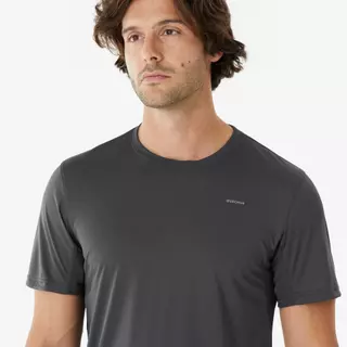 Decathlon Men'S Hiking Synthetic Short-Sleeved T-Shirt Mh100 เสื้อเดินป่าผู้ชาย รุ่น Mh100 - Grey